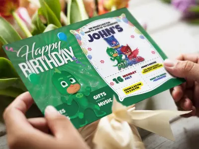 Editable PJ Masks Invitation | PJ Masks Birthday Invitation | PJ Masks