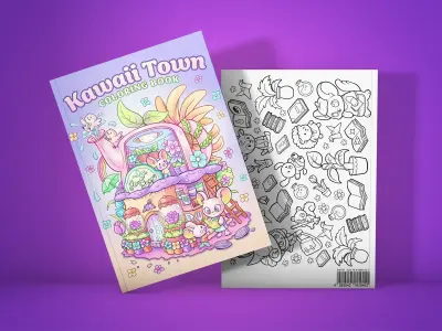 Kawaii Town : Coloring Book with Cute Animals